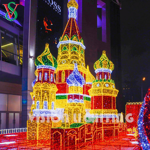 Grande Luz de Torre do Castelo LED 3D - decoração de férias ao ar livre para exibições comerciais de Natal
