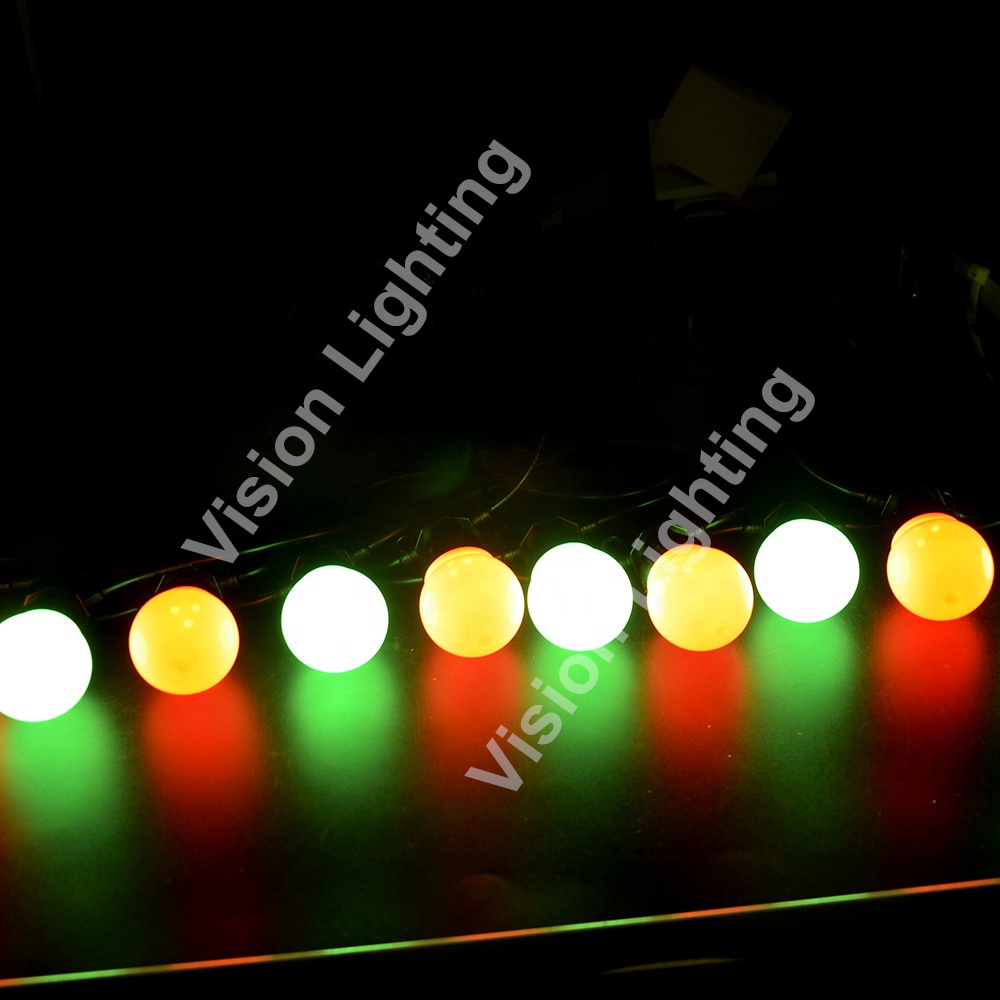 Bulbo de 50 mm ao ar livre WS2811 DMX/SPI Festoon Belt Lights Programmable Ball String para o Natal