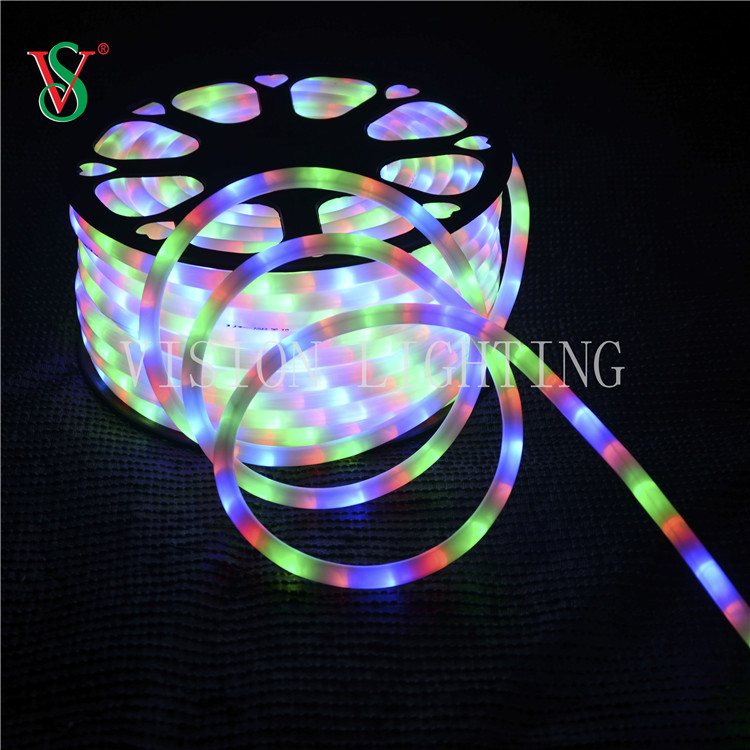 Decoração de férias Rodada Rompa RGB 100m LED FLEX ROPE TRILHA DE TRILHA PARA ASSLIGUE