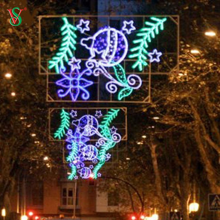 Mais nova decoração de Natal de LED gigante para ambientes externos 2D com motivos de rua grandes