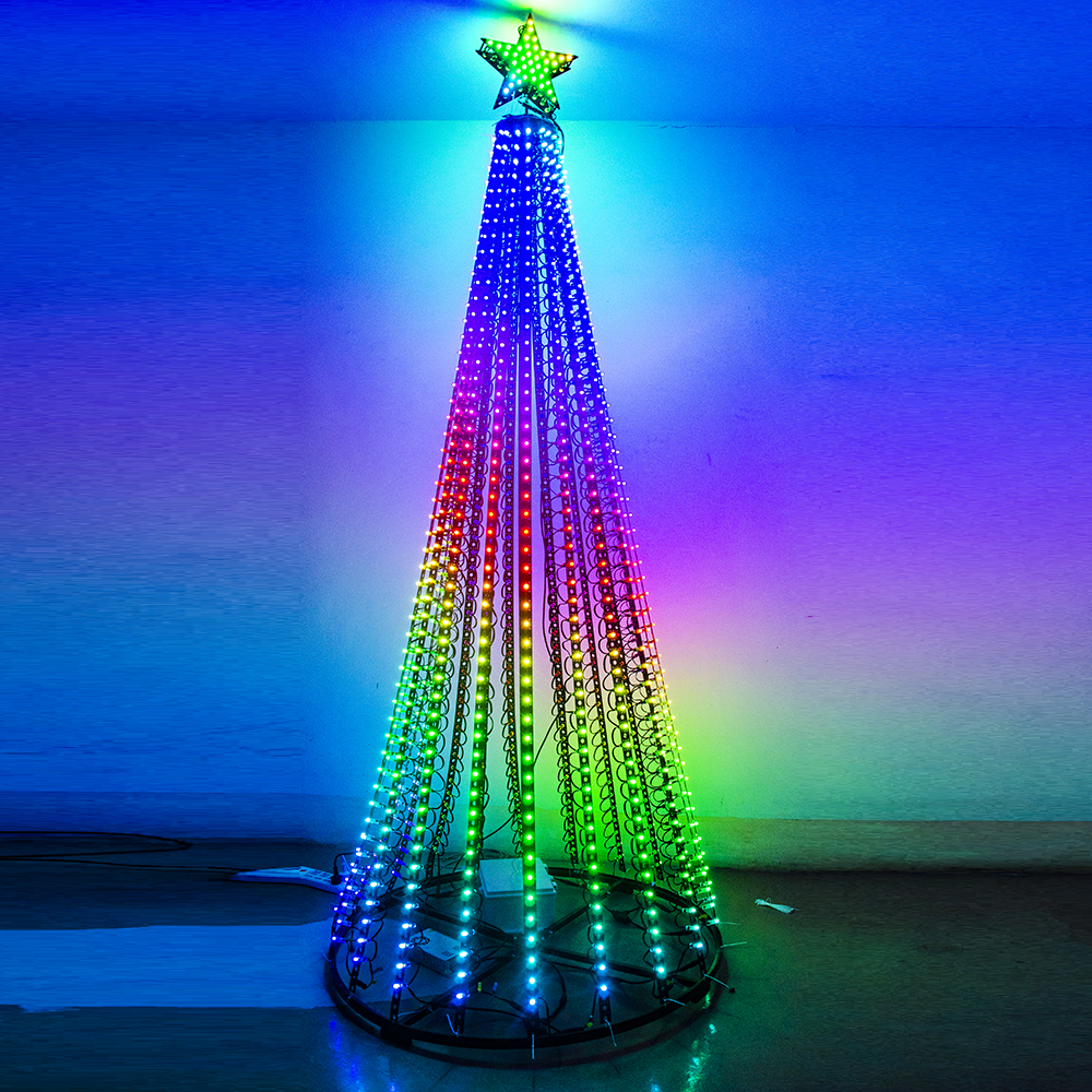 Trazer displays de férias à vida com a decoração de Natal 3D programável RGB WS2811 Luzes de árvore