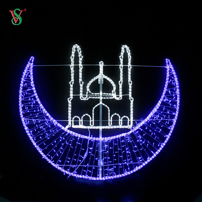 EID Mubarak LED 2D Ramadan Motif Light para decoração de poste de rua