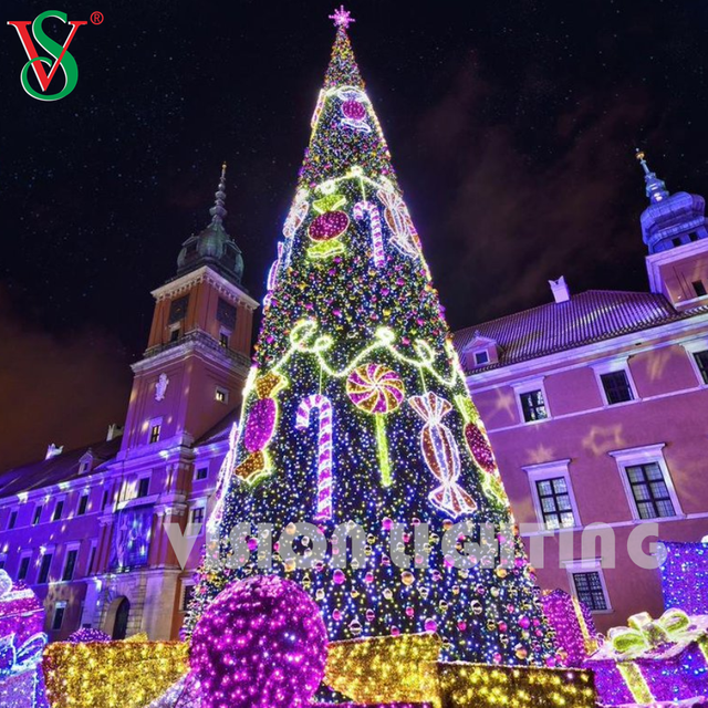 Árvore de Natal ao ar livre LED Iluminação decorativa à prova d'água para quadrados da cidade, eventos e displays comerciais