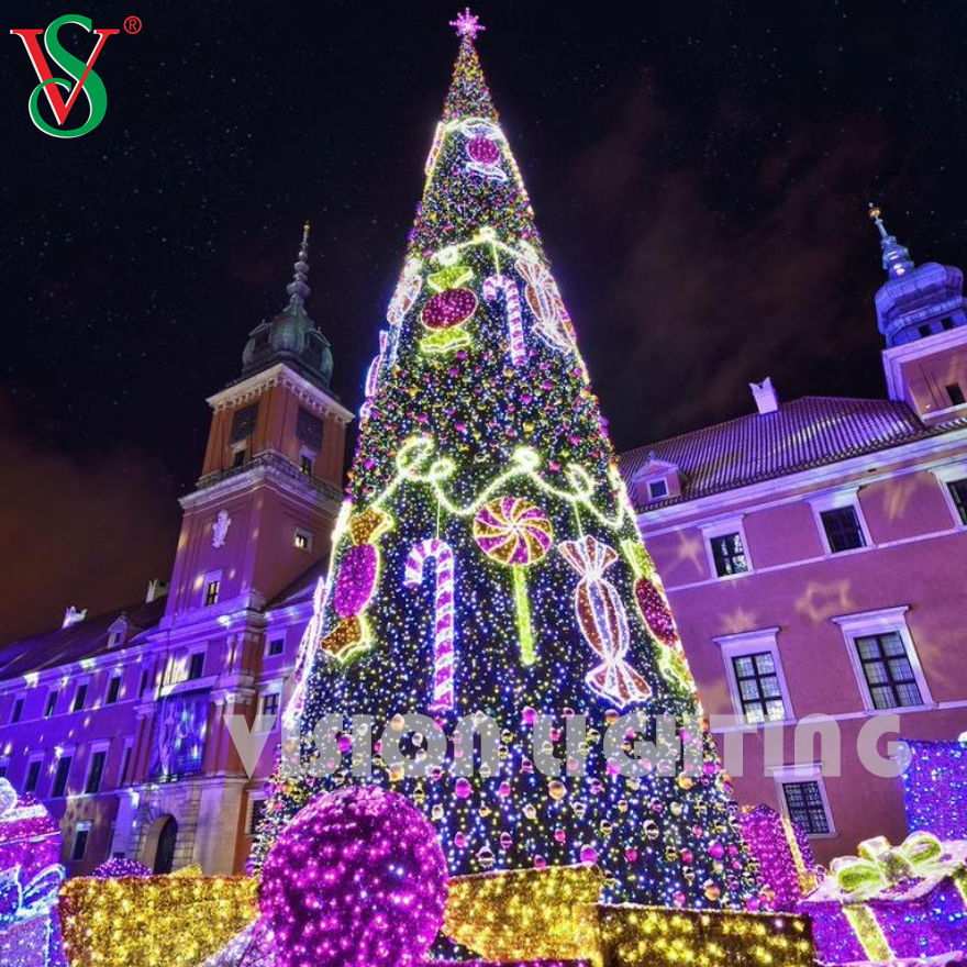 Árvore de Natal ao ar livre LED Iluminação decorativa à prova d'água para quadrados da cidade, eventos e displays comerciais
