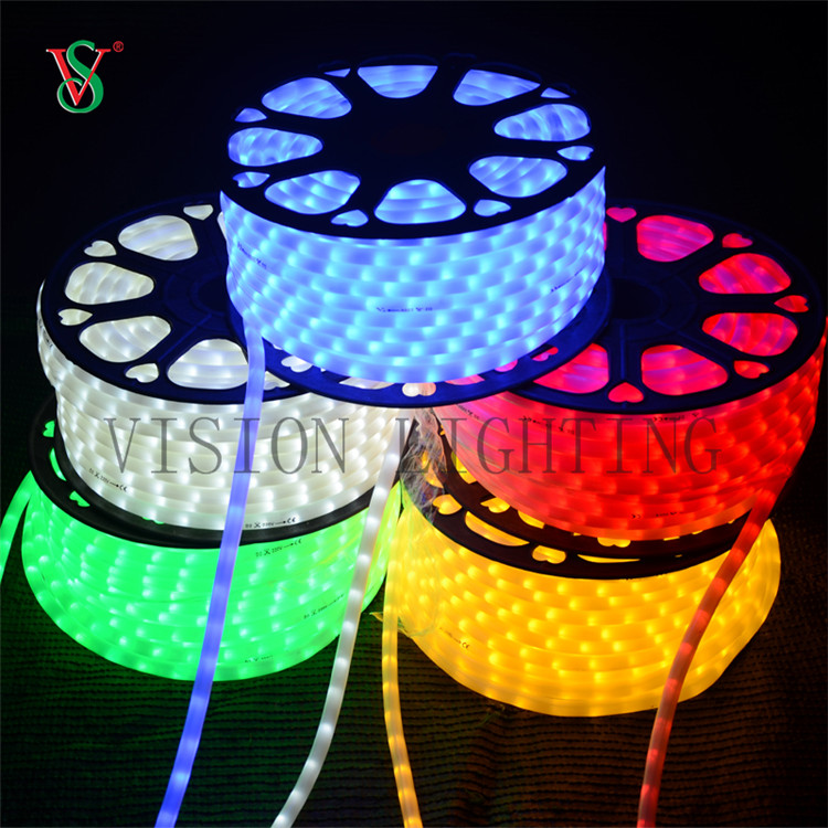 Decoração de férias Rodada Rompa RGB 100m LED FLEX ROPE TRILHA DE TRILHA PARA ASSLIGUE