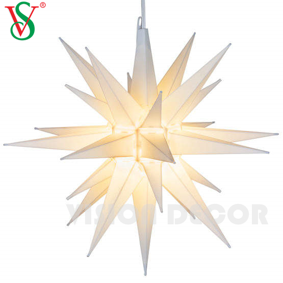 Luzes penduradas à prova d'água com motivo de estrela da Morávia para decoração de árvore de Natal