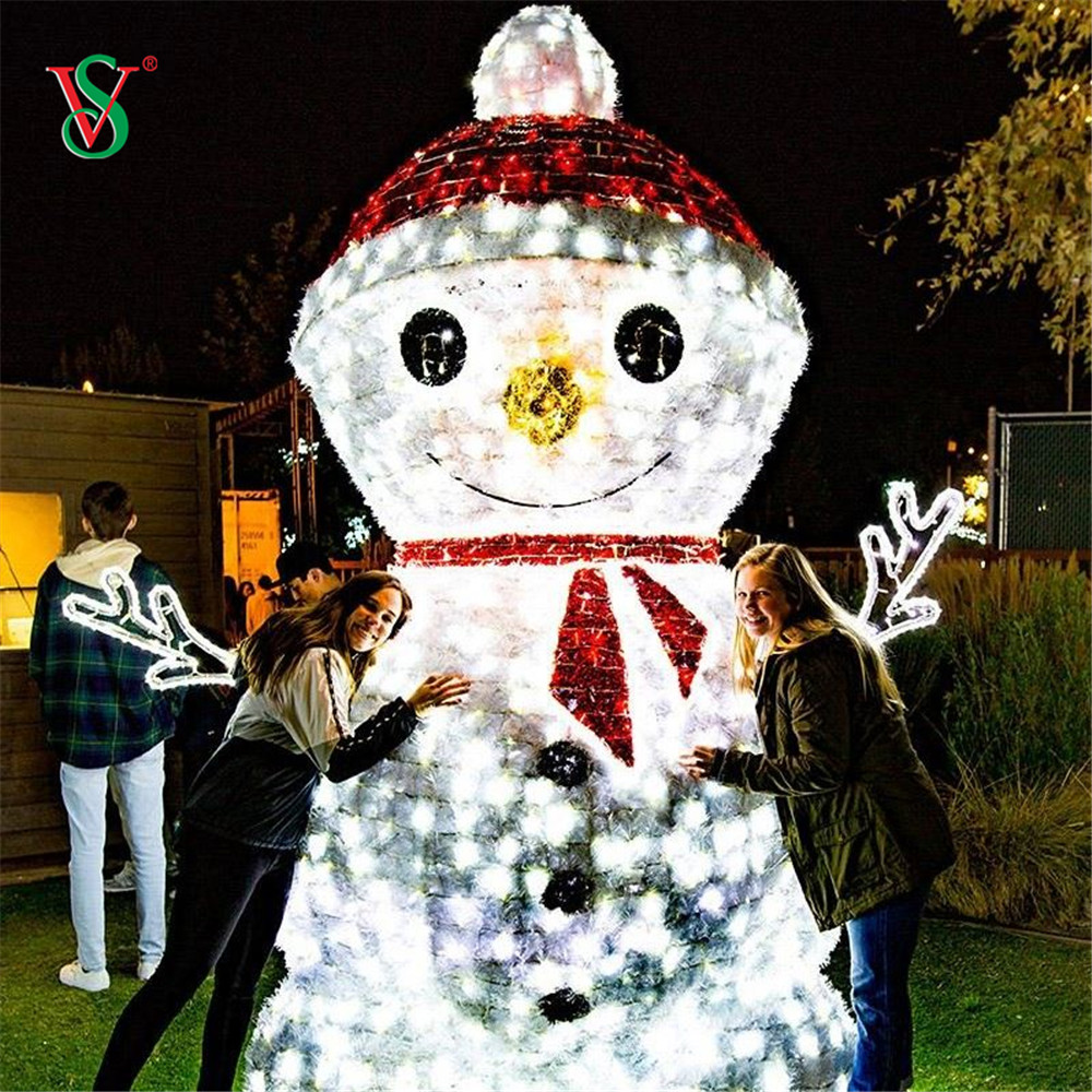 Grande boneco de neve 3D de LED para decoração de Natal ao ar livre
