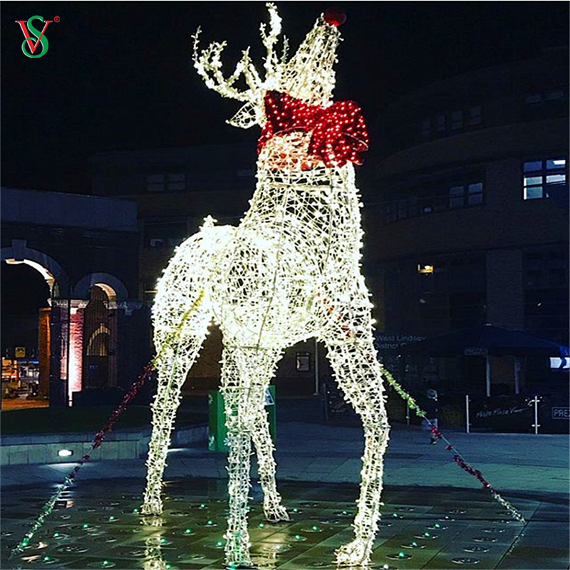 Luz de escultura de renas 3D grande ao ar livre para decoração de Natal