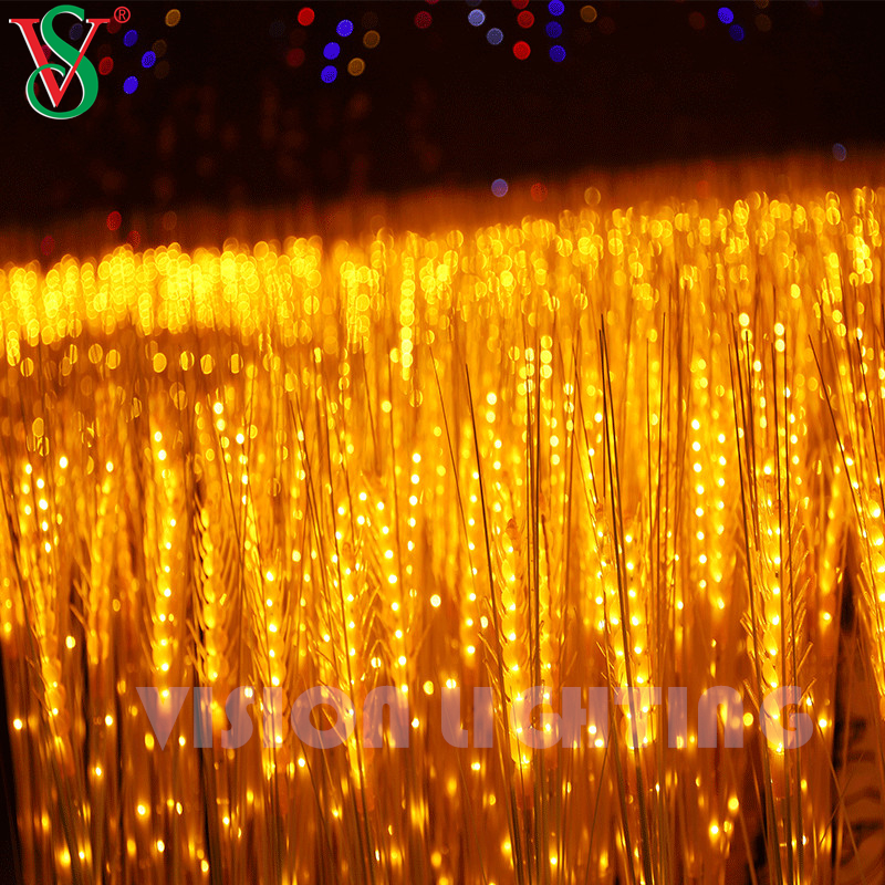 Luz de planta de flores de trigo real para a decoração da paisagem do jardim ao ar livre