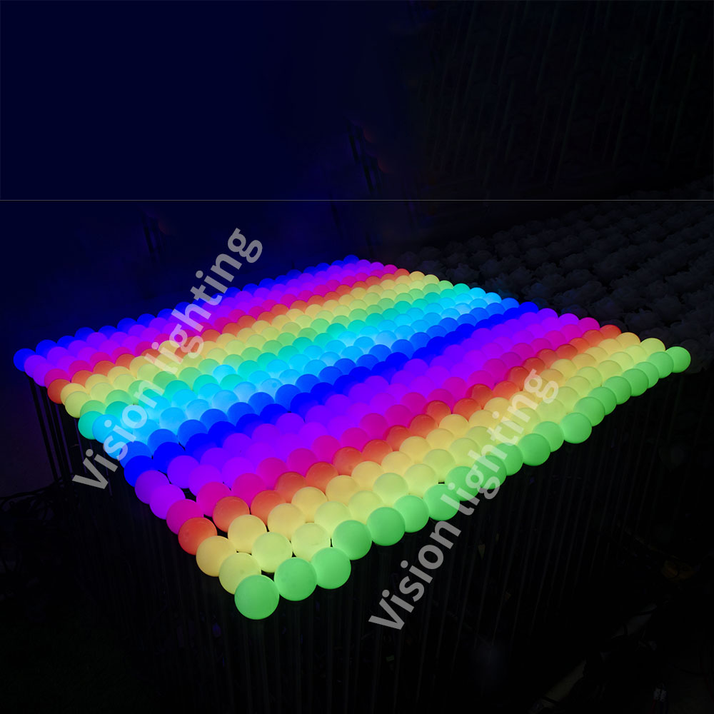 SPI RGB Full Color LED Luz de barra acrílica no térreo Luzes esféricas inseridas para decoração de paisagens ao ar livre