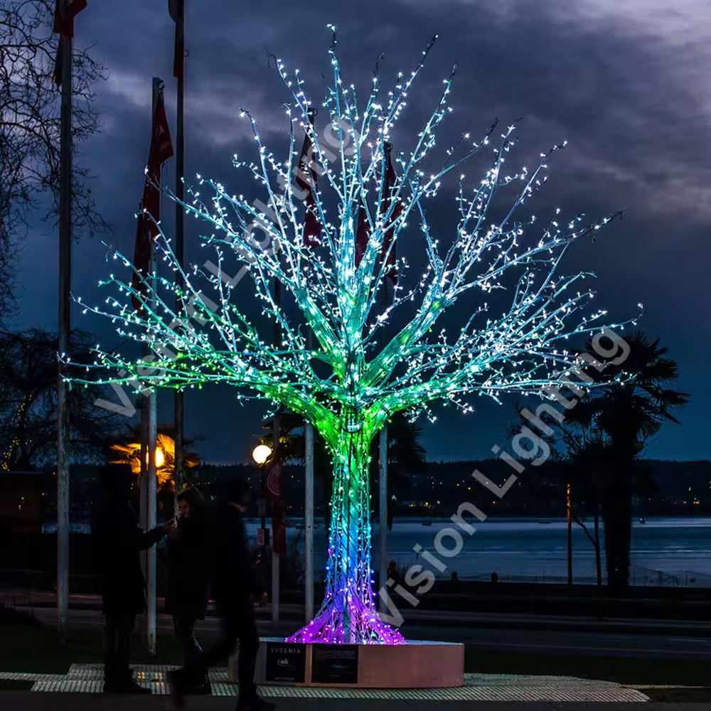 A festão programável do pixel do brilho alto DC12V WS2811 conduziu luzes da árvore de Natal do RGB