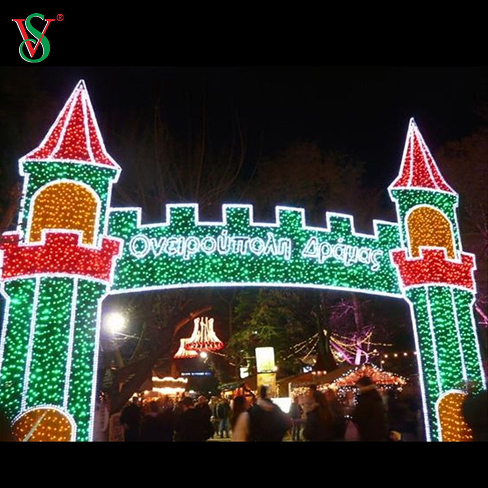 Luzes de motivo de arco 3D grande passagem para decoração de feriado de Natal