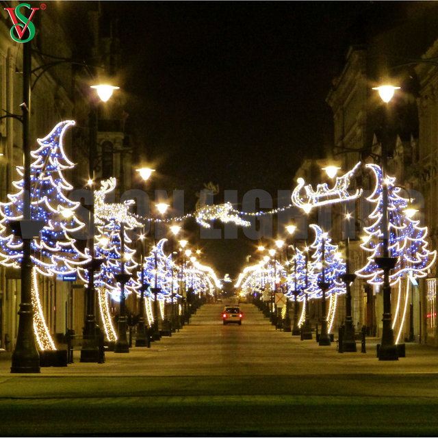 Decoração de rua com LED de Natal Iluminação de estrada 2D em toda a rua Motif Lights para iluminação da cidade