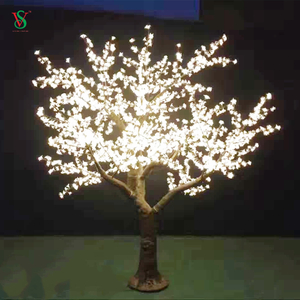 Luz branca artificial flor de cerejeira para decoração de palco de parque de casamento