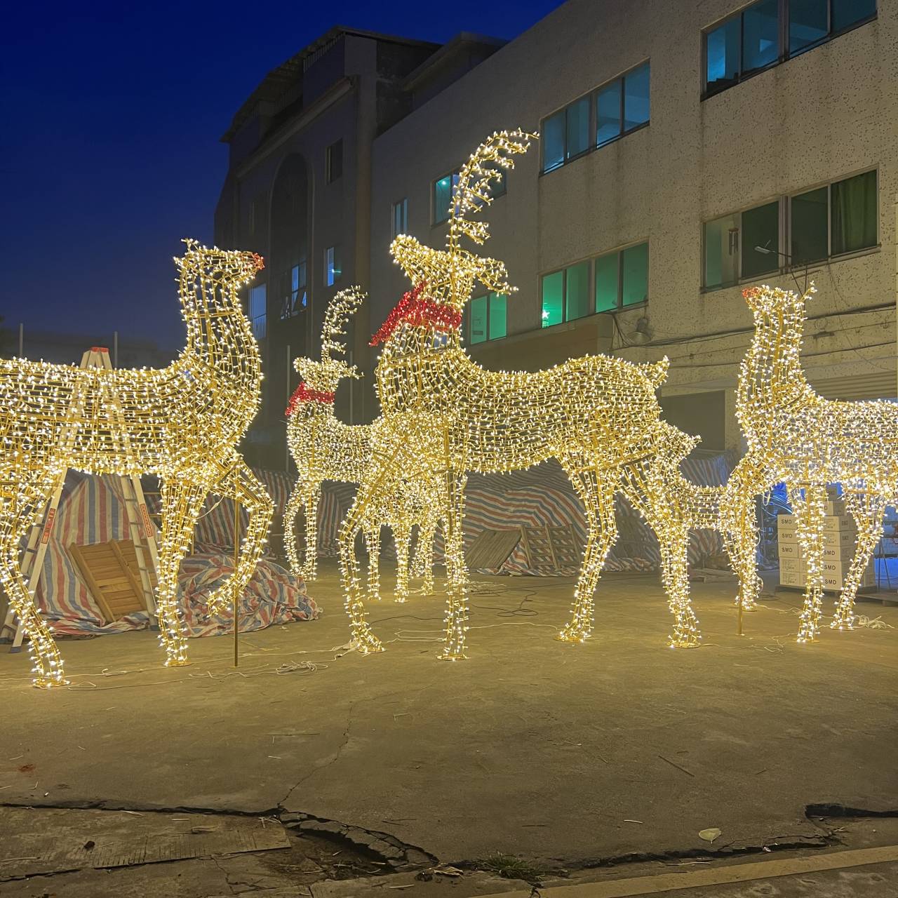 Grande 3D LED Rena Motif Light Outdoor Natal Decorativo Veado Iluminado