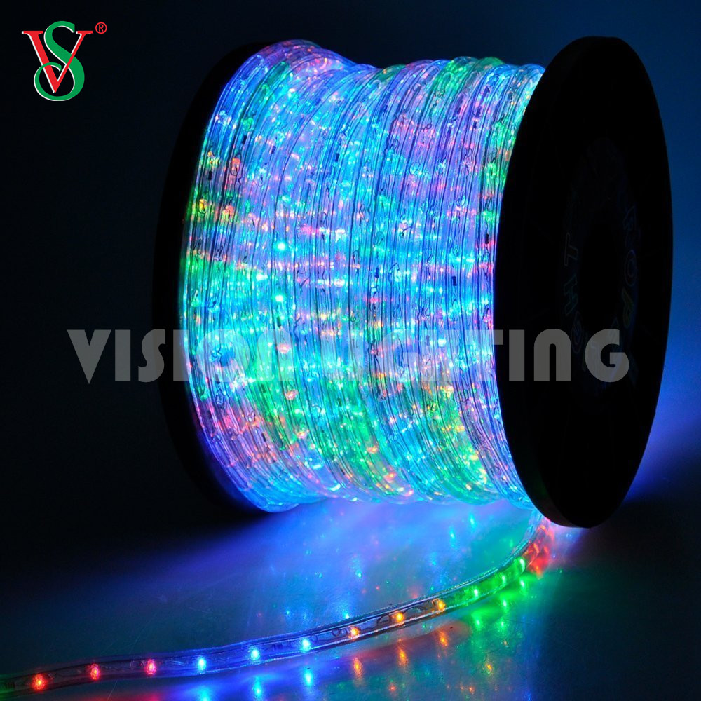 Decoração de férias Rodada Rompa RGB 100m LED FLEX ROPE TRILHA DE TRILHA PARA ASSLIGUE