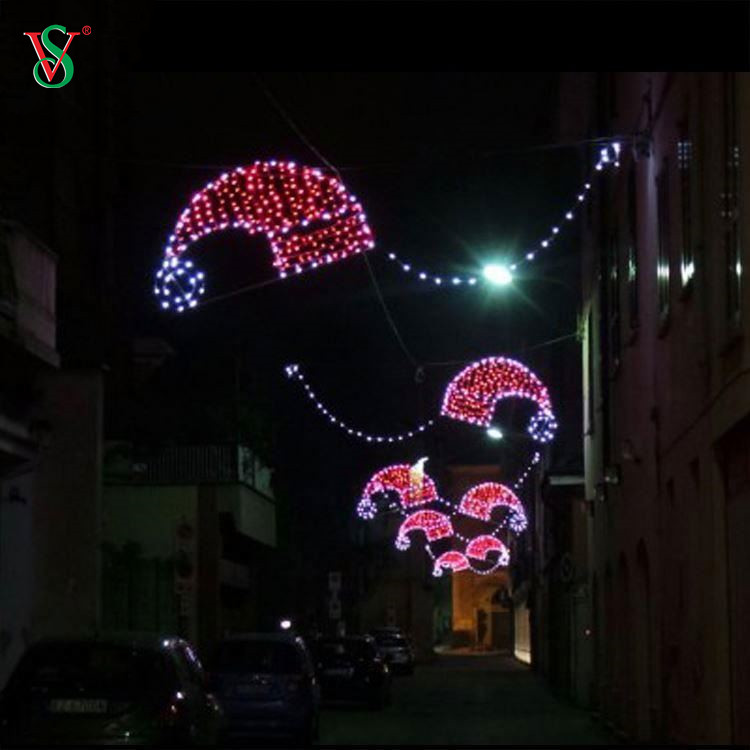 Luz de motivo de rua grande 2D pré-iluminada ao ar livre para decoração de rua comercial