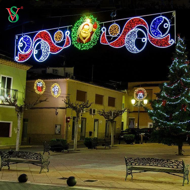 Mais nova decoração de Natal de LED gigante para ambientes externos 2D com motivos de rua grandes