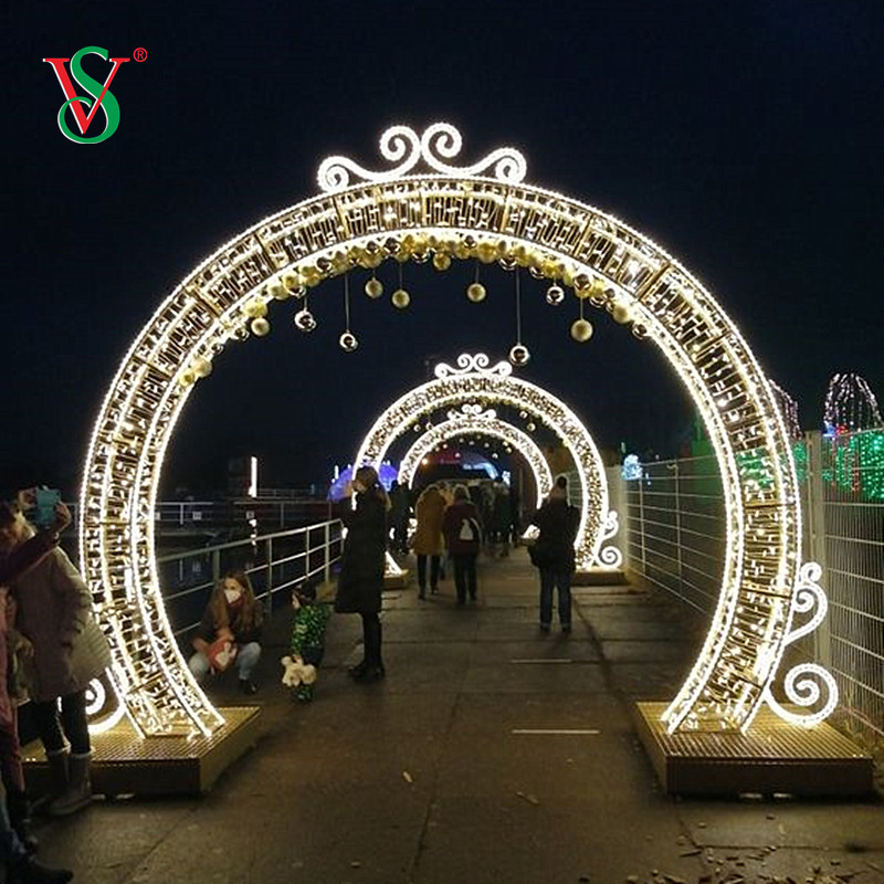 Luzes de motivo de arco 3D grande passagem para decoração de feriado de Natal