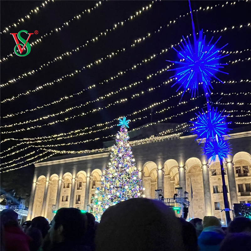 2,5M 3M Decoração de Natal Led 12V RGB Fogos de Artifício Motivo de Árvore para Rua