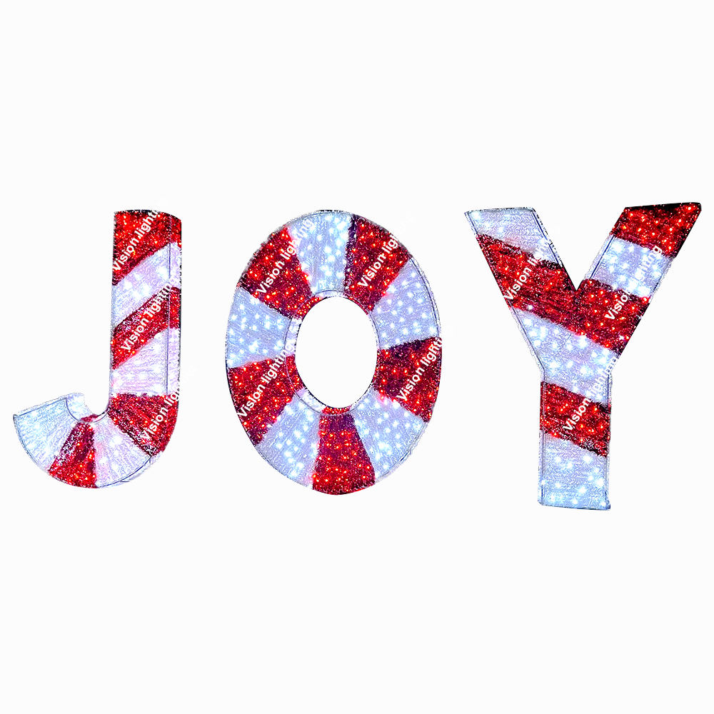 Decoração ao ar livre Paisagem IP65 Escultura 3D de alta qualidade led motivo de férias de Natal carta luz