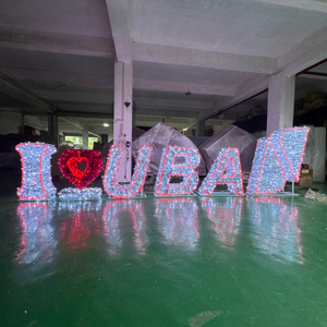 Placa de sinalização de Natal iluminada em 3D para exterior, luz de decoração com motivo LED