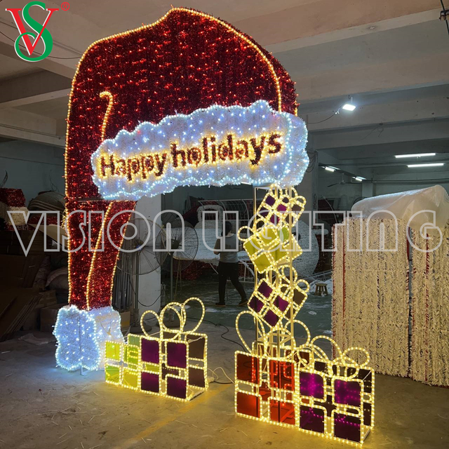 Molduras para fotos gigantes para feriados comerciais ao ar livre Motivo 3D luzes para exibições de luz de Natal