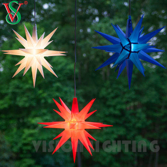 Decoração de Natal ao ar livre Enfeites pendurados Luzes led acrílicas com motivos de floco de neve