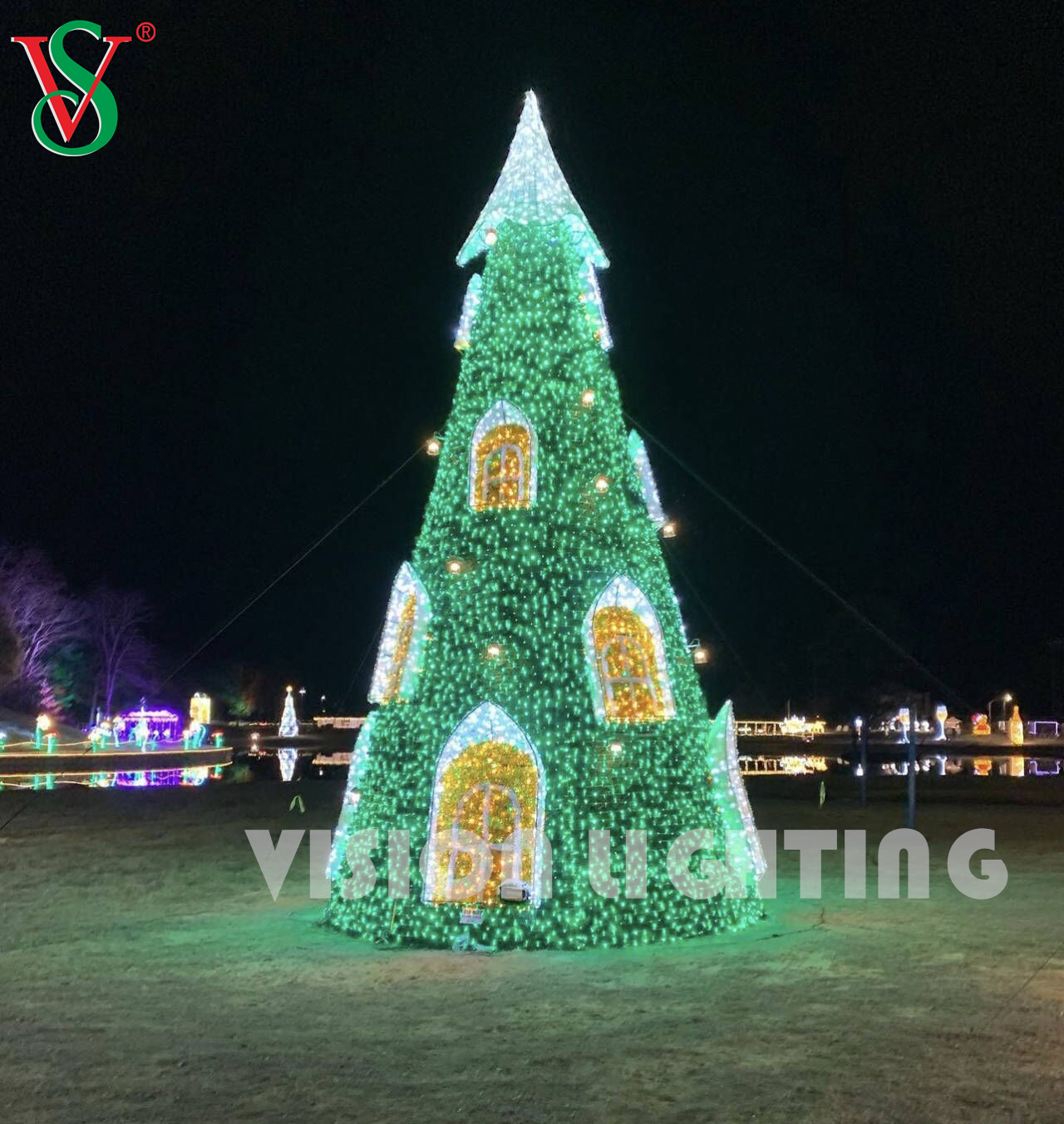 Árvore de Natal ao ar livre LED Iluminação decorativa à prova d'água para quadrados da cidade, eventos e displays comerciais
