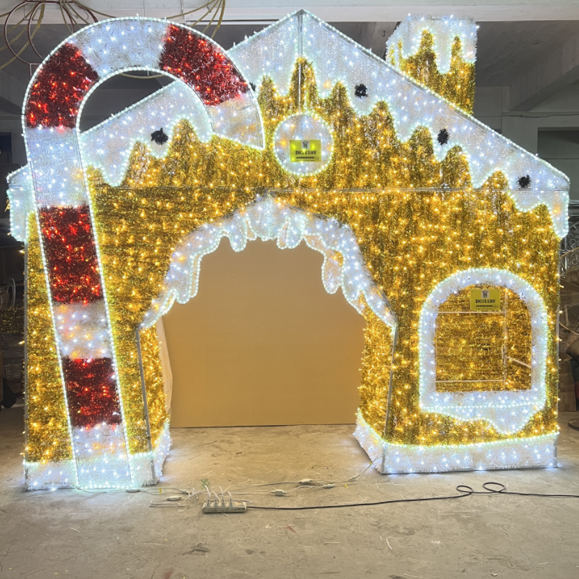 Luzes de decoração de motivos 3D de Natal ao ar livre