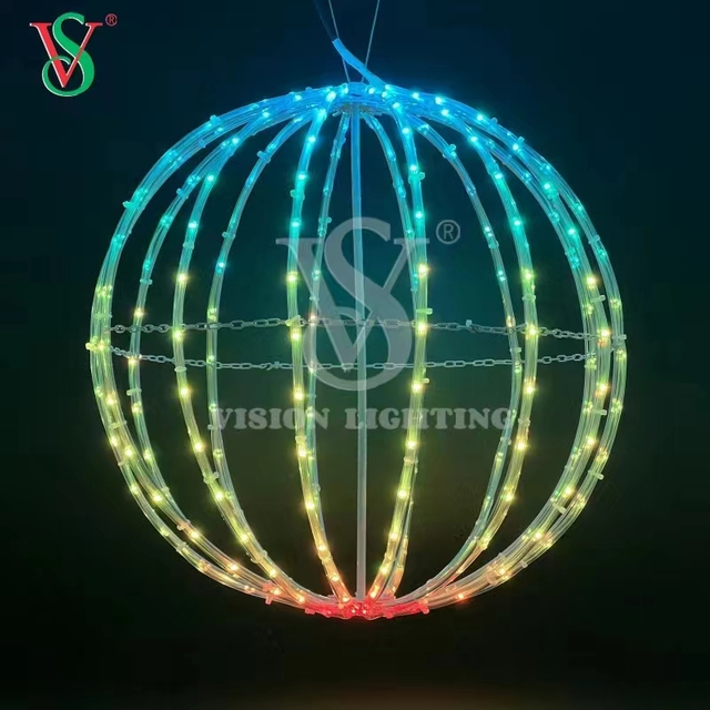 Ws2811 Pixel Programável Corda Luz LED RGB Iluminado Bola Dobrável 3D Motivo Luzes