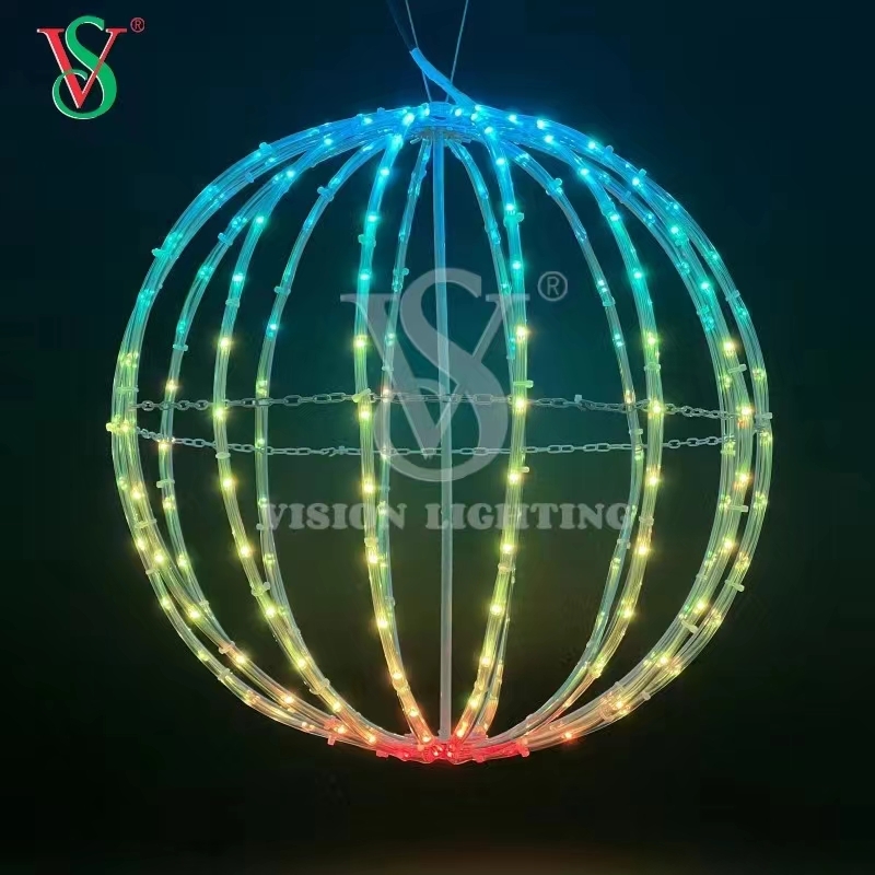 Ws2811 Pixel Programável Corda Luz LED RGB Iluminado Bola Dobrável 3D Motivo Luzes