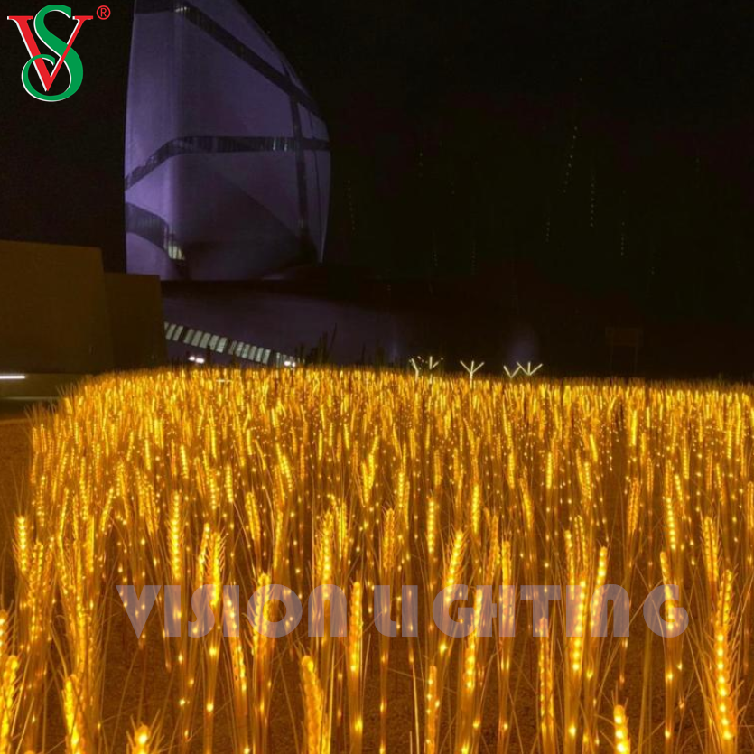 Luz de planta de flores de trigo real para a decoração da paisagem do jardim ao ar livre