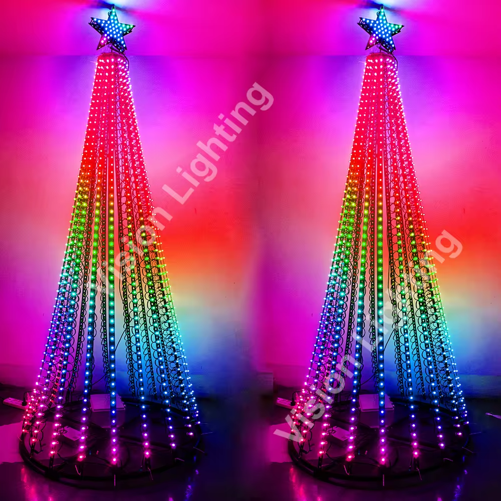 A festão programável do pixel do brilho alto DC12V WS2811 conduziu luzes da árvore de Natal do RGB