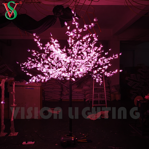 Árvore de flor de cerejeira artificial led rosa romântica para decoração de paisagem de jardim de parque de rua